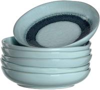 Set of 6 Leonardo Matera Stoneware Soup Bowls Plates Blue 20.7cm