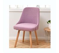 Set of 6 Light Purple Velvet Stretch Dining Chair Covers with Backrest and Armrests - Slipcovers for Kitchen Living Room Office and Dining Room Fur