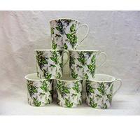 Set of 6 Lilly of The Valley China Palace Mugs