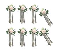 Set of 6 Luxurious Pews Flowers for Benches Wedding Ceremony Decoration Elegant Chair Back Florals Adornment
