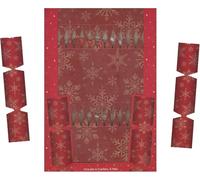 Set of 6 Make Your Own Christmas Crackers Kit Make & Fill Snap Hat Motto Red Snowflake,Plain Kraft Brown Design - Christmas Dinner Party.Festive Seasonal (Random)