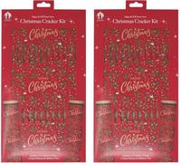 Set of 6 Make Your Own Christmas Crackers Kit Make & Fill Snap Hat Motto Red Snowflake,Plain Kraft Brown Design - Christmas Dinner Party.Festive Seasonal (Robin)