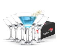 Set of 6 Martini Glasses (6oz/175ml) Cocktail, Espresso Martini, Margarita, Prosecco, Coupe Glasses, Champagne Glasses with Long Stem