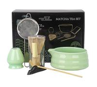 Set of 6 Matcha Tea Set with Whisk and Bowl, Matcha Whisk Set Matcha Bowl and Matcha Whisk, Scoop(Green)