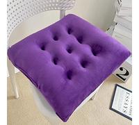 Set of 6 Mauve Chair Cushions 45x45cm Garden & Indoor Seat Pads with Non-Slip Ties Removable Cotton & Linen Covers Thick Comfortable Dining Chair Cushions