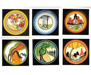 Set of 6 Mini Cards featuring Clarice Cliff Designs
