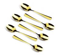 Set of 6 Mini Espresso Spoons | 4.2” Stainless Steel Demitasse Spoons | Small Coffee Spoons for Espresso, Cappuccino, Tea & Desserts | Dishwasher Safe (Gold)