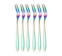 Set of 6 Mini Stainless Steel Fruit Forks for Picking Up Snacks and Desserts Stylish and Functional (Multicolor)