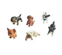 Set of 6 miniature cat and dog figurines, decorative toys
