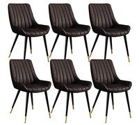 Set of 6 Modern Dining Chairs with Soft PU Leather Cushioned Seat and Sturdy Metal Legs for Stylish Home Decor and Comfort
