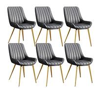 Set of 6 Modern Dining Chairs with Soft PU Leather Cushions and Sturdy Metal Legs - Stylish Comfort for Dining Room, Kitchen, and Home Decor