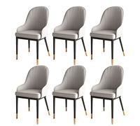Set of 6 Modern High Back Dining Chairs Soft PU Leather Upholstery Sturdy Metal Legs Stylish Kitchen & Living Room Furniture Comfortable and Perfect for Dining Rooms