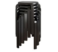 Set of 6 Modern Stacking Chairs, Backless Stools - Durable Lightweight Space-Saving Seating for Kitchen, Dining Room, Office, Outdoors, Patio, Indoor/Outdoor, Classroom, Event