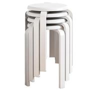 Set of 6 Modern Stacking Chairs, Backless Stools - Durable Lightweight Space-Saving Seating for Kitchen, Dining Room, Office, Outdoors, Patio, Indoor/Outdoor, Classroom, Event