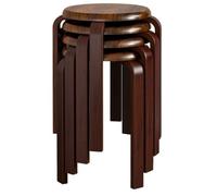 Set of 6 Modern Stacking Chairs, Backless Stools - Durable Lightweight Space-Saving Seating for Kitchen, Dining Room, Office, Outdoors, Patio, Indoor/Outdoor, Classroom, Event