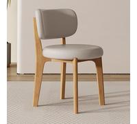 Set of 6 Modern Upholstered Dining Chairs with Curved Backrest Armless Kitchen & Living Room Lounge Chairs Stylish Natural Wood Finish