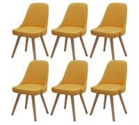 Set of 6 Modern Yellow Ergonomic 360° Swivel Dining Chairs with Leather Cushioning for Living Room Bedroom & Office Stylish Comfort for Every Space