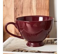 Set Of 6 Montmartre Large Malbec Red Ceramic Christmas Tea Cups Coffee Mugs H9.7Cm X Dia13.5Cm
