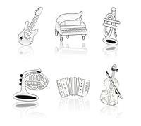 Set of 6 Music Themed Brooch Pins Enamel Musical Notes Brooches Guitar Violin Piano Brooches Instruments Lapel Pins for Birthday Girls Boys Clothes Scarf Backpack Accessories Badges, S, Metal, no