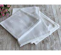 Set of 6 Napkins Ivy Leaf White - 100% Egyptian Cotton - 55x55cm