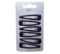 Set of 6 Navy Blue Hair Clips Snap Bendies Sleepies 5cm (2")