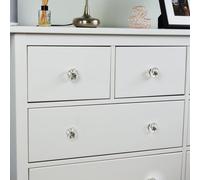 Nicola Spring Glass Cupboard Drawer Handle Knobs - Star Design - Pack of 6