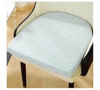 Set of 6 Non-Slip Washable Dining Chair Cushions, Light Blue U-Shaped Seat Pads with Ties, Cotton Linen Covers for Comfort and Style