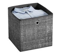 Set of 6 Non-Woven Fabric Storage Boxes with Handles, Heathered Black