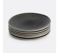 Set of 6 Onda Sandstone Plates charcoal grey