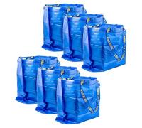 Set of 6 Original FRAKTA Medium Blue Carrier Bags, 36 Litres, 45x18x45cm