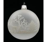 Set of 6 ornamental balls (Ø 8 cm) in hand-blown glass for Christmas tree