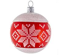 Set of 6 ornamental balls (Ø 8 cm) in hand-blown glass for Christmas tree