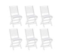 Set of 6 Outdoor Seat Pad Cushions White TOLVE