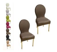 Set of 6 Oval Round Back Dining Chair Covers - Stretch Slipcovers for Large/Small Chairs Custom Fit Protectors Ideal for Dining Room Furniture G 2PCS 1 Small