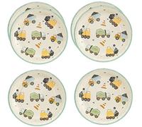 Set of 6 Paper Plates Vehicles Party Tableware Children's Birthday Plates Construction Site Concrete Mixer Crane Digger Birthday Children