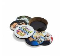 Set Of 6 Personalised PU Leather Coasters - Custom Photo - Home Decor And Table Protector - Gift for Dad, Mum, Friends, Love, Sister, Brother for Christmas, Birthday (ROUND SET OF 6)