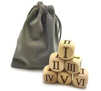 Set Of 6 Pieces 20MM Wood Dice Set Creative Design Roman Number Pattern Wood Rolling Dices Party Game Roll Decider