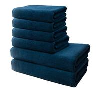 Set of 6 Pieces Bath Towels - 2 Bath Towels 70x140cm + 4 Hand Towels 50x100cm Cotton - Premium 100% Turkish Cotton Towel - 500 GSM - Very Soft & Absorbent - Oeko-TEX Certified - Ôhm - Navy Blue