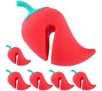 Set of 6 plastic caps for pots and pans in the shape of a pepper