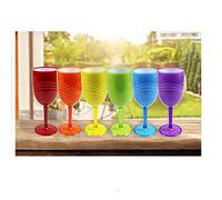 Set of 6 Plastic Wine Glasses Plastic Reusable Drinking Glasses Goblets Perfect for Indoor & Outdoor Dining Parties & BBQs