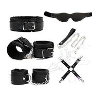 Set of 6 Plush Couple's Indoor Fashion Pieces - Sport Accessories-UKhlT12 (Black)