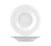 Set of 6 Premiere Opal Glass Pasta Plates White 28 cm H&H