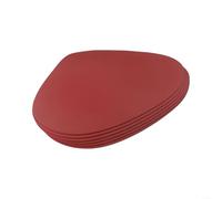 Set of 6 PU Leather Placemats 40x30 cm Round Oval Table Mats for Kitchen Dining Table Restaurant Patio Parties, Black(Red)