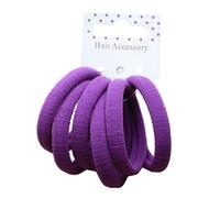Set of 6 Purple Soft Jersey Endless Hair Elastics Bobbles Bands by Pritties Accessories