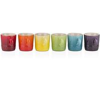 Set of 6 Rainbow Espresso Mug, Stoneware, 100 ml, Rainbow,