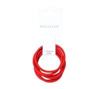 Set of 6 Recycled Snag Free Endless Elastic Bobbles Hair Band School Shades (Red)
