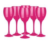 Set of 6 Red Wine Glasses 300 ml Pink