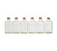 Tromso Set of 6 500ml Round Clear Glass Jars Containers Storage with Cork Lid