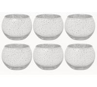 Set of 6 Round Globe Tealight Votives Candle Holder - Silver Mercury Glass