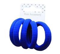 Set of 6 Royal Blue Soft Jersey Endless Hair Elastics Bobbles Bands